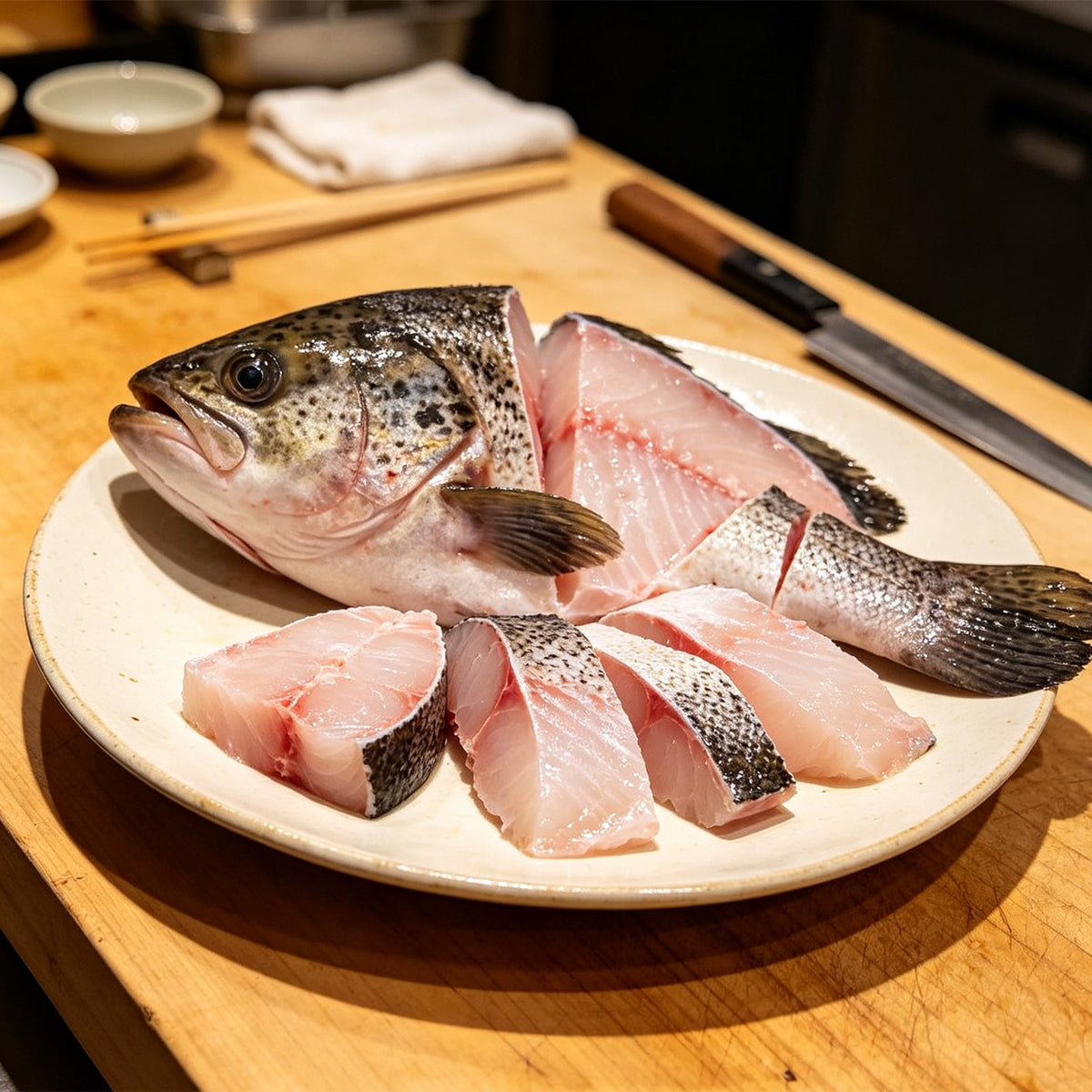 Fresh Grouper Fish Steak Cuts