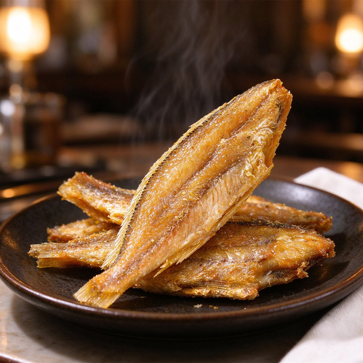 Golden Fried Yellow Croaker Fish
